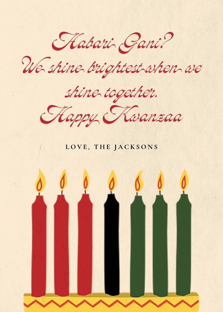 Kinara candle lights - holidays card