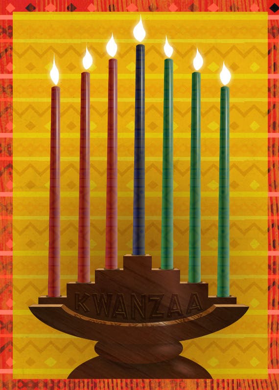 Kinara candles -  free kwanzaa card