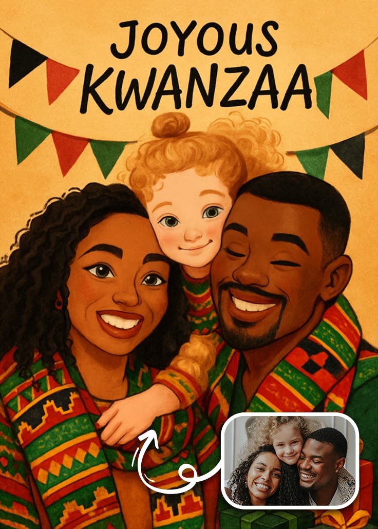 Kwanzaa patterns - holidays card