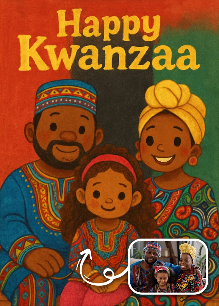 Kwanzaa stripes - holidays card