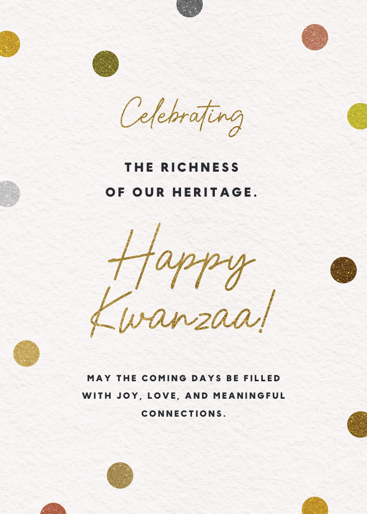 Shimmer kwanzaa - holidays card