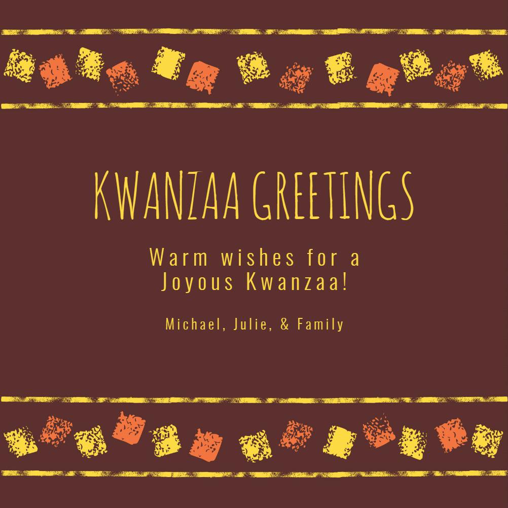 Stamped trim - kwanzaa card