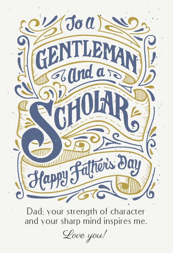 Gentleman scholar - father's day card