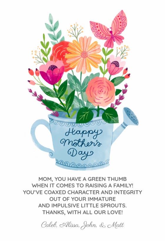 Well watered - mother's day card