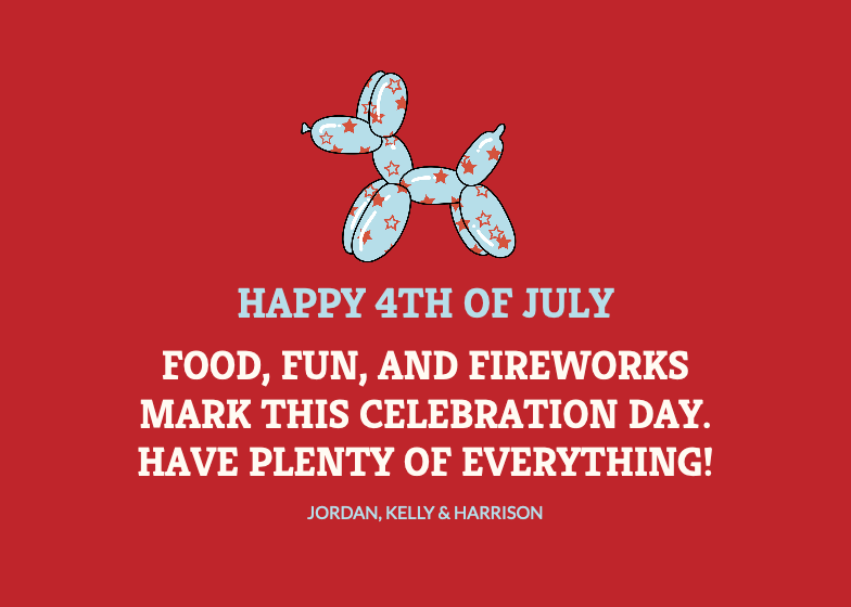 fourth of july greeting poster
