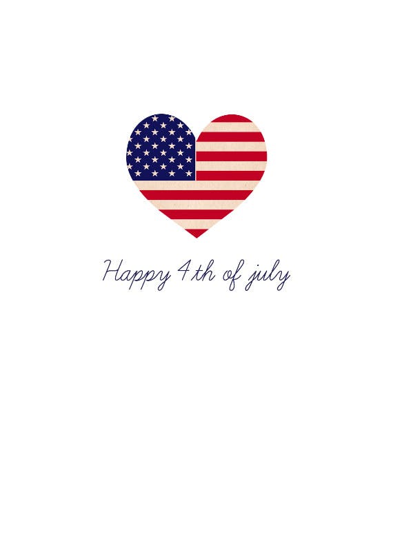 4th of july heart -  free card