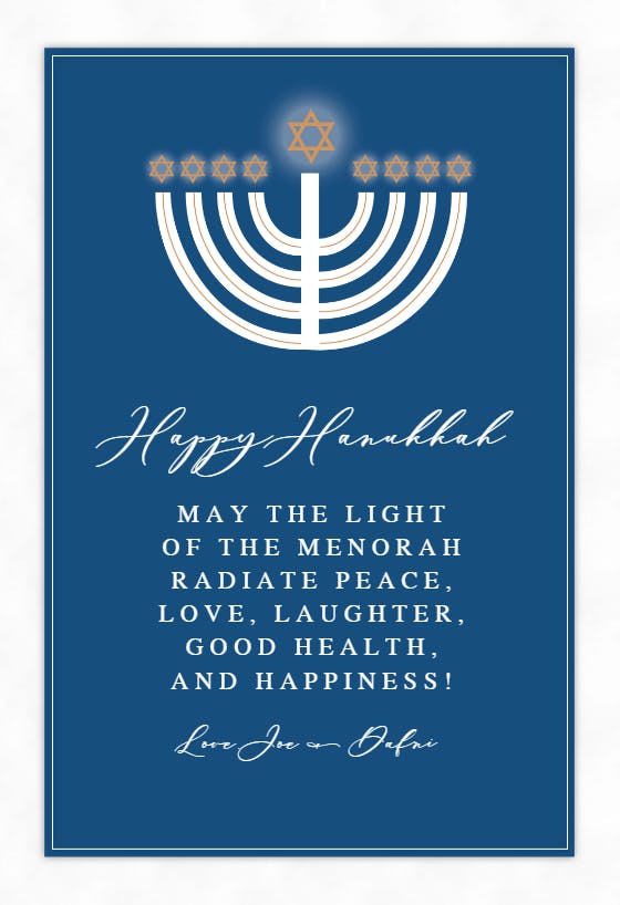 9 candles - hanukkah card