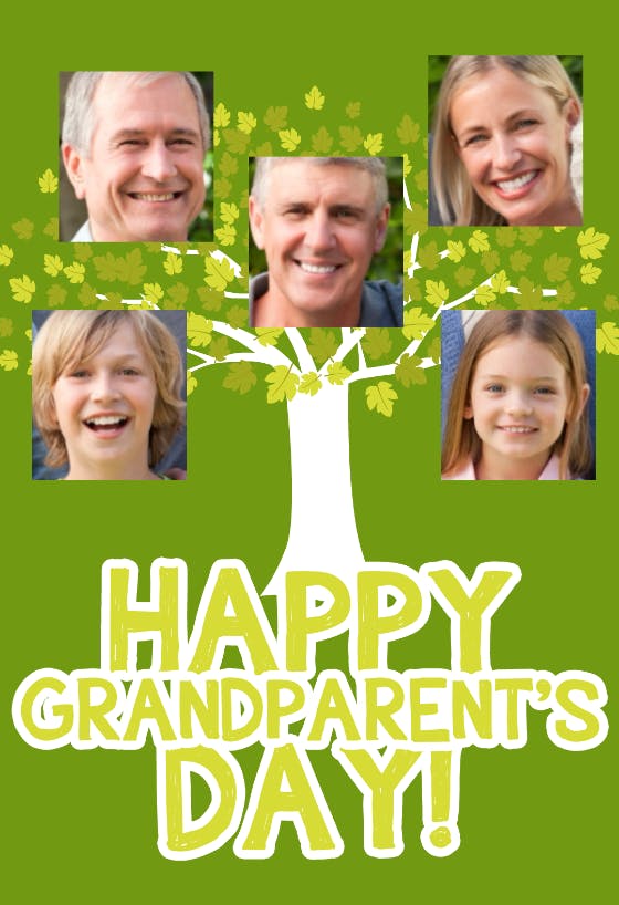 A family tree -  tarjeta para el día de los abuelos