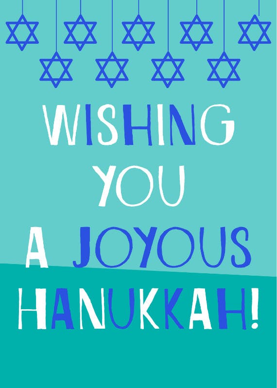 A joyous hanukkah -  tarjeta de hannukah