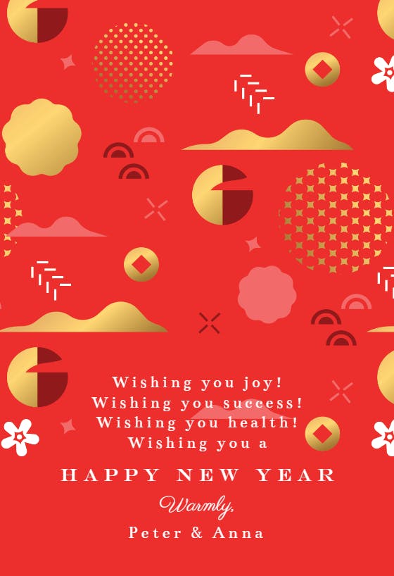 Abstract in red - lunar new year card