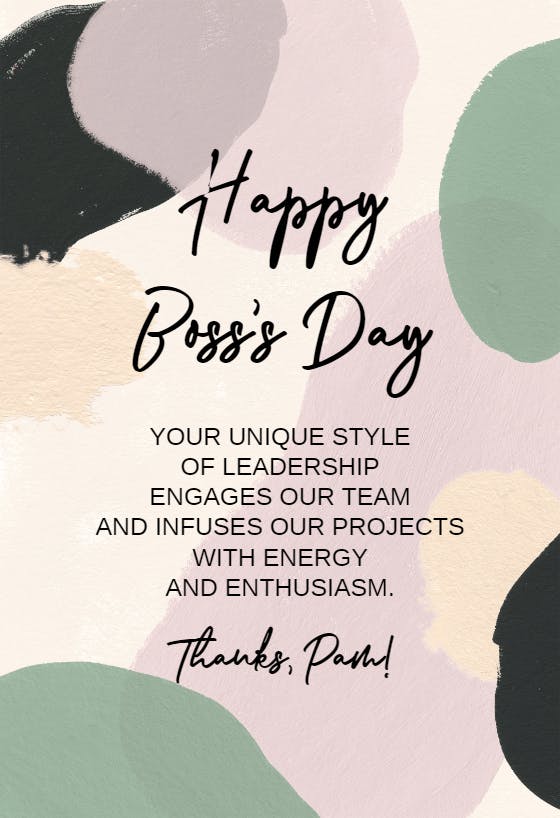 Abstraction - boss day card