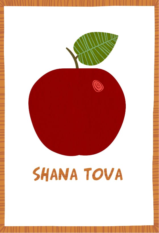 An apple -  tarjeta de rosh hashanah