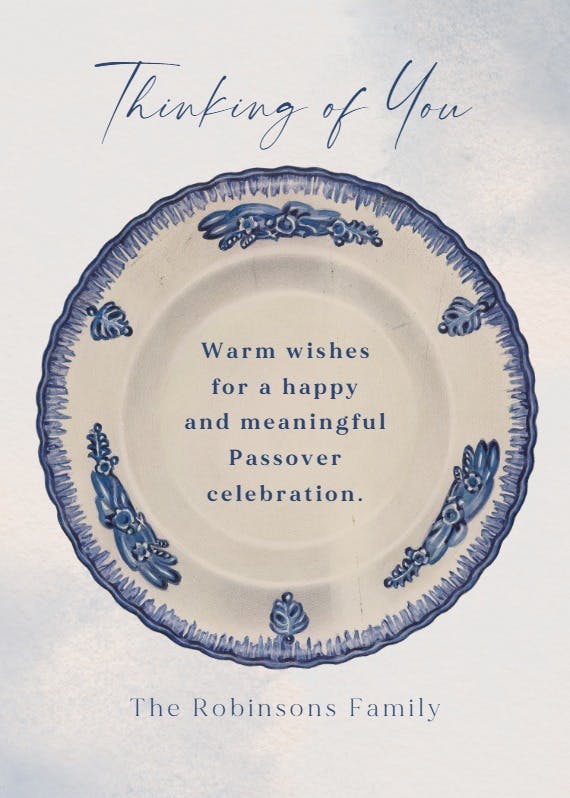 Antique plate - passover card