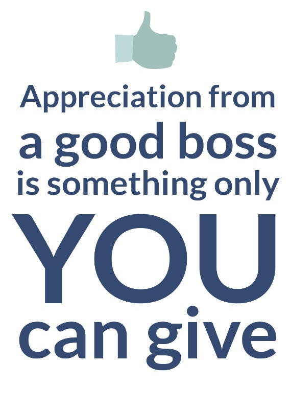Appreciation from a good boss - boss day card