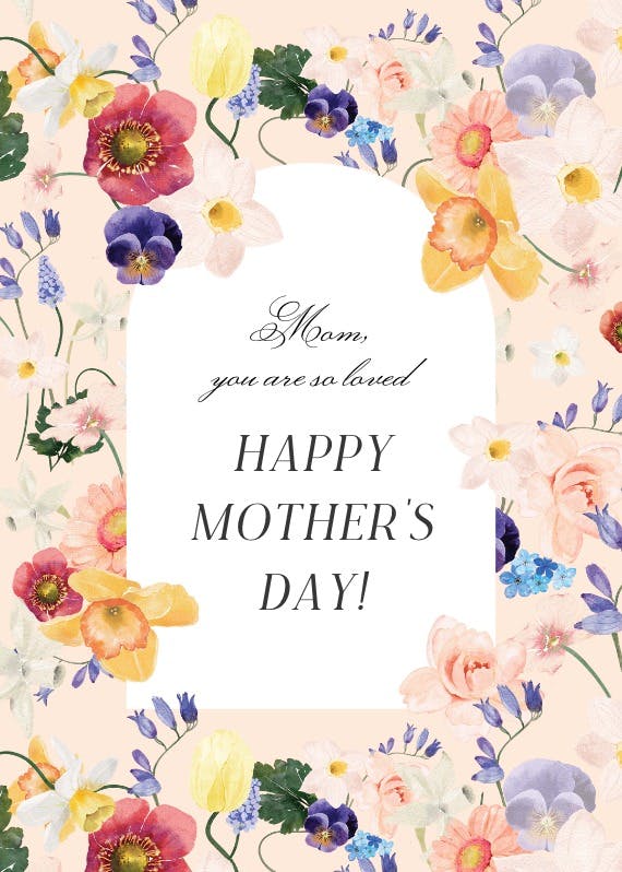 Arch bloom pattern - tarjeta del día de la madre