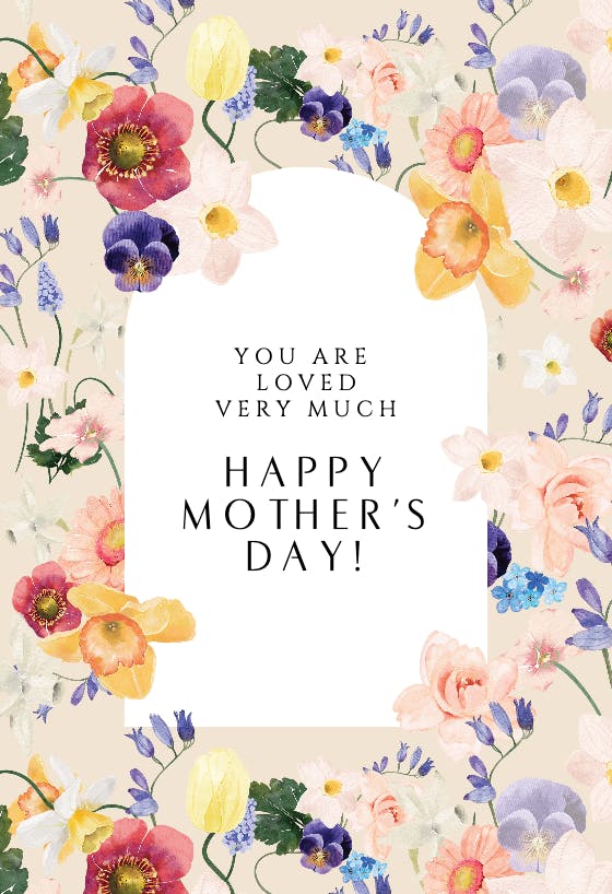 Arch bloom pattern -  tarjeta del día de la madre