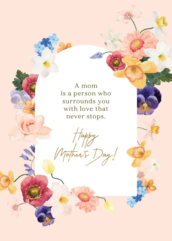 Arch blooms - tarjeta del día de la madre