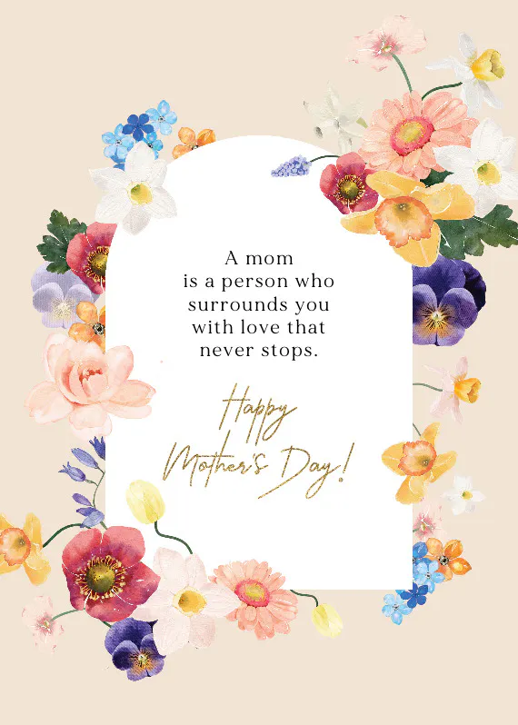 Arch blooms - tarjeta del día de la madre