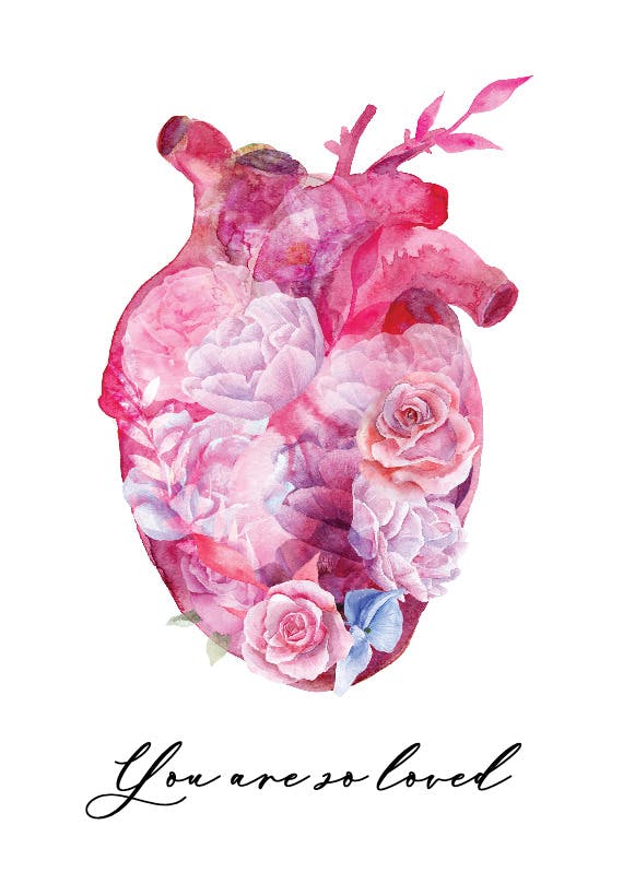Artistic floral heart - valentine's day card