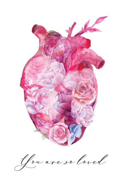 Artistic floral heart - Mother's Day Card