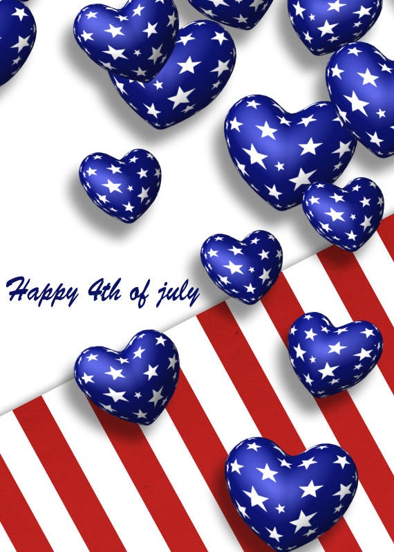 Balloons and stripes - 4th of july greeting card
