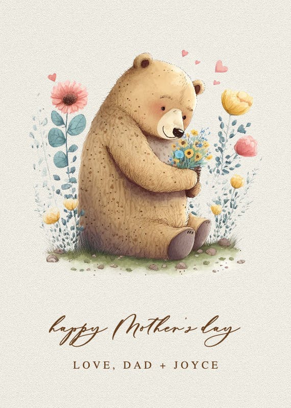 Bear mom -  tarjeta del día de la madre
