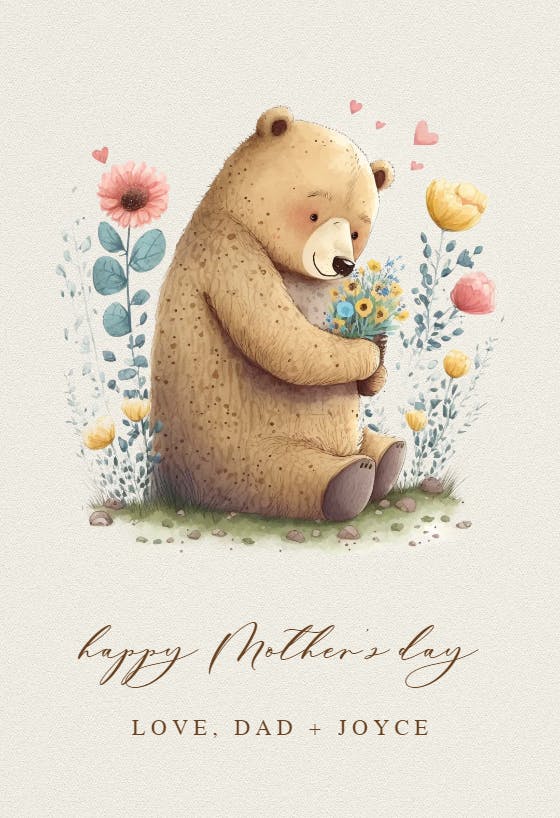 Bear mom - holidays card