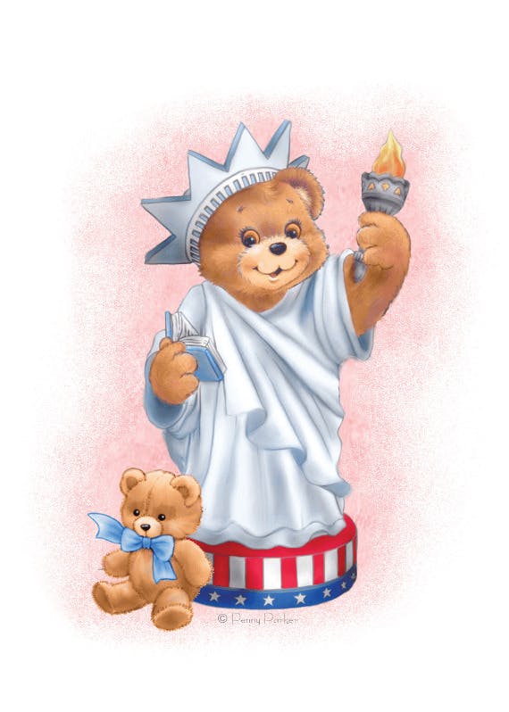Bears of liberty -  tarjeta del 4 de julio