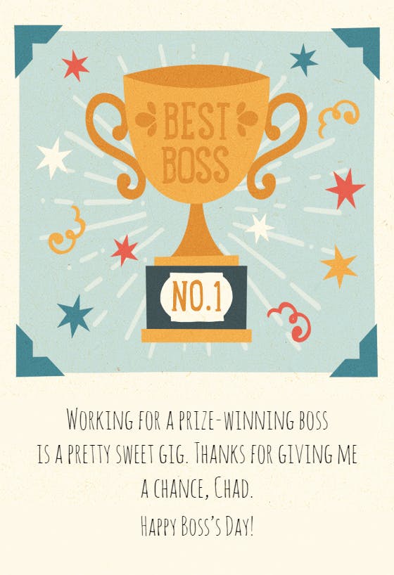 Best boss - tarjeta para el día del jefe