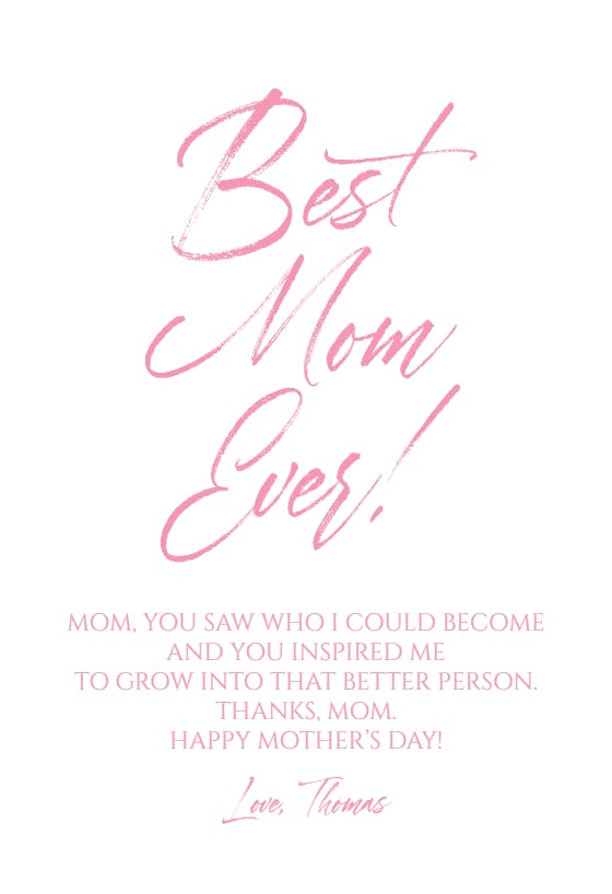 Best of the best - mother's day card