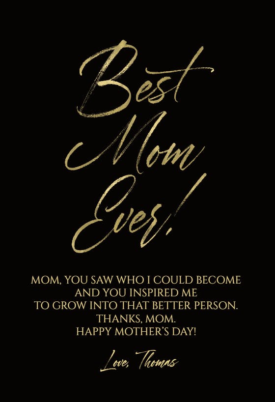 Best of the best - tarjeta del día de la madre