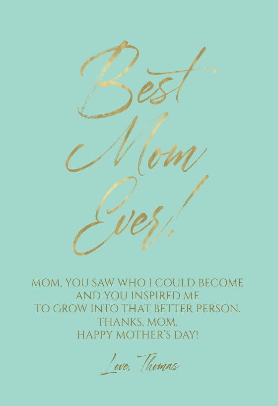 Best of the best - mother's day card