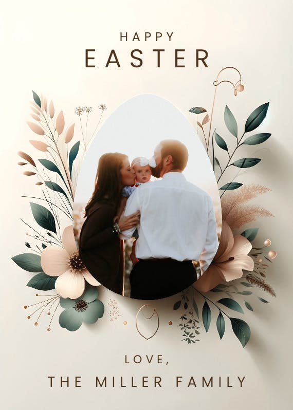 Blooming easter egg - holidays card