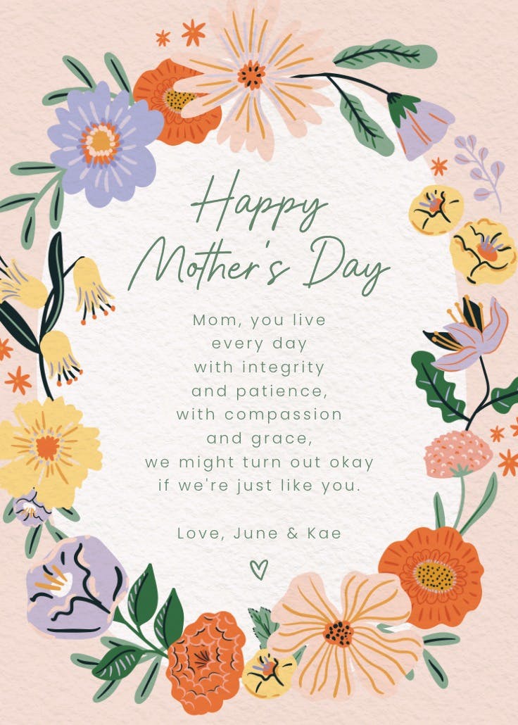 Blooming garden frame - tarjeta del día de la madre