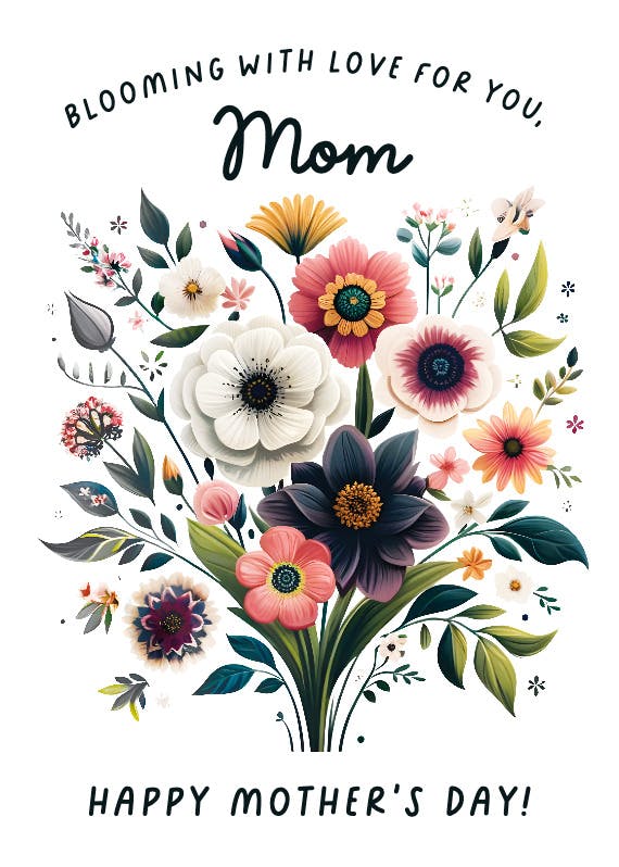 Blooming love -  tarjeta del día de la madre