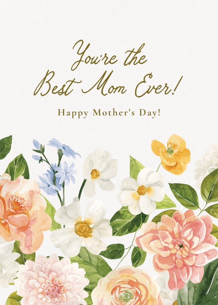 Blooming peonies - holidays card