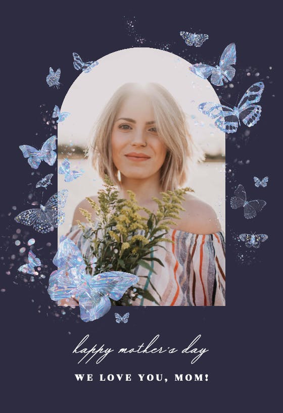 Blue butterflies - mother's day card