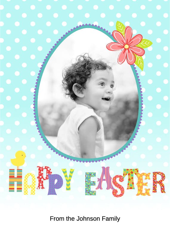 Blue dotted - easter card