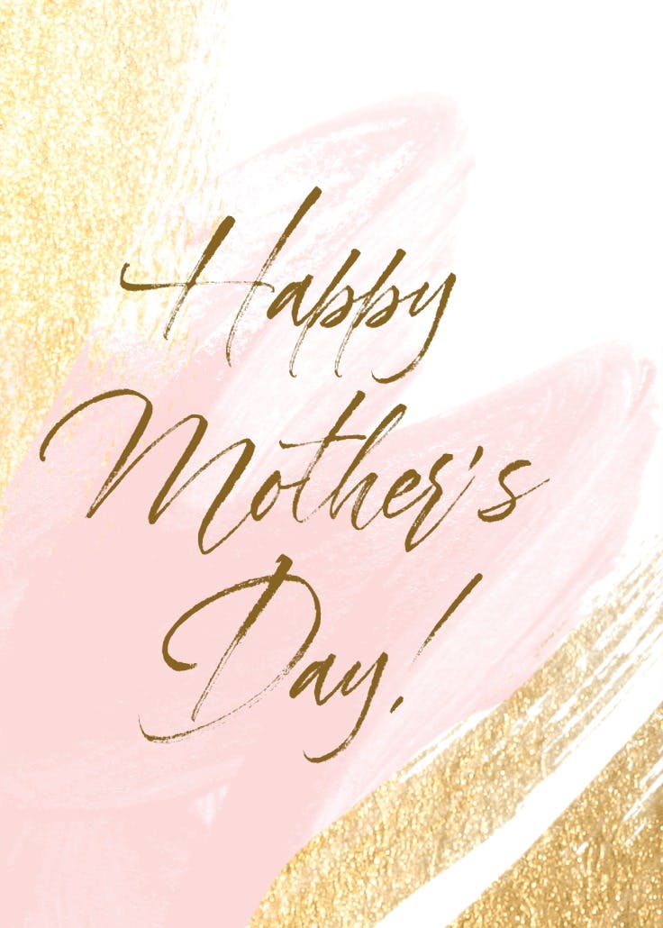 Blush gold brush - mother's day card