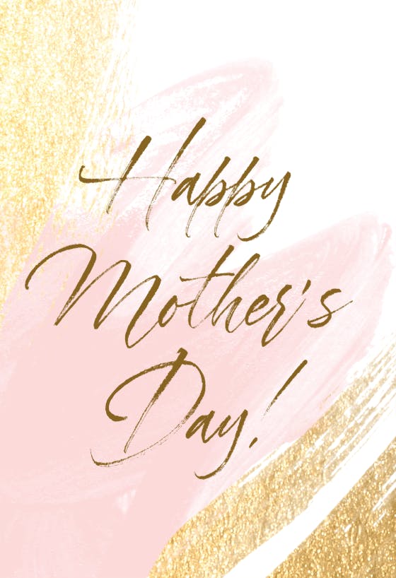 Blush gold brush -  tarjeta del día de la madre