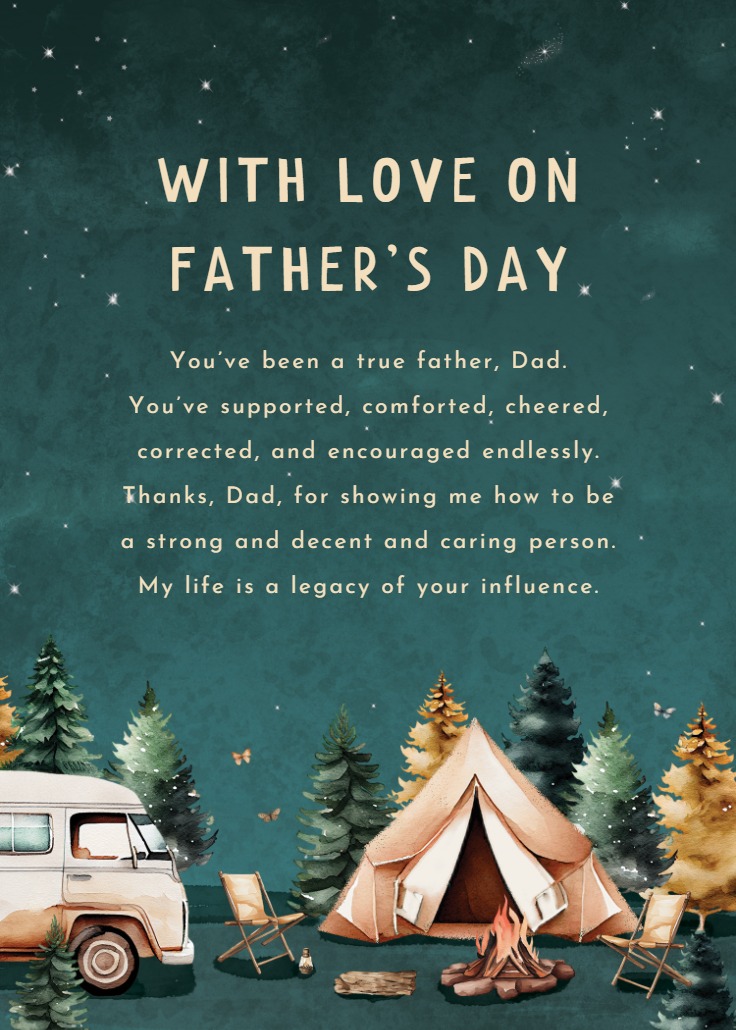 Boho Camping - Father's Day Card | Greetings Island