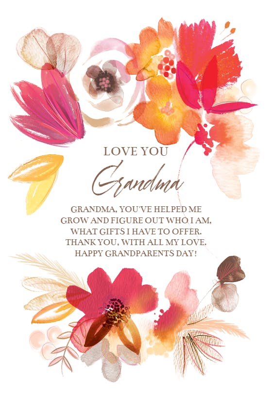 Bold blooms - grandparents day card