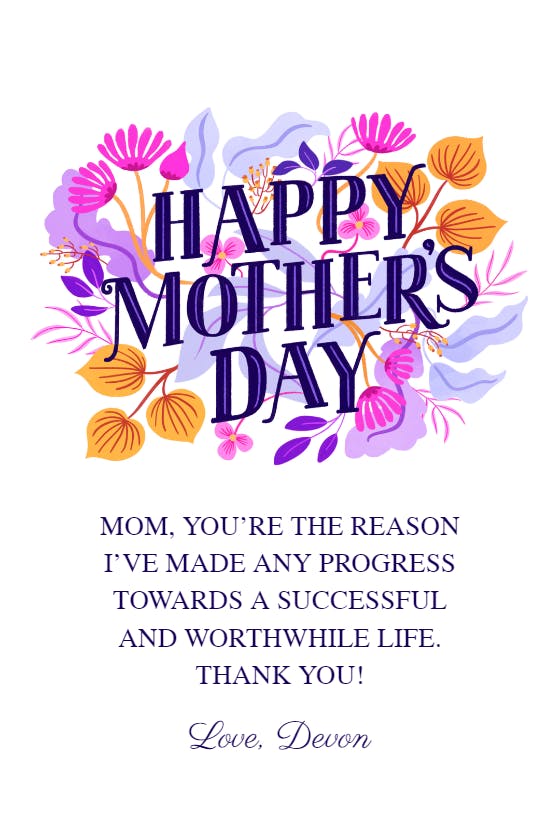 Bold type - mother's day card