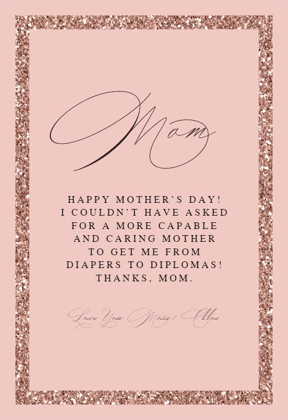 Border of glamour - mother's day card