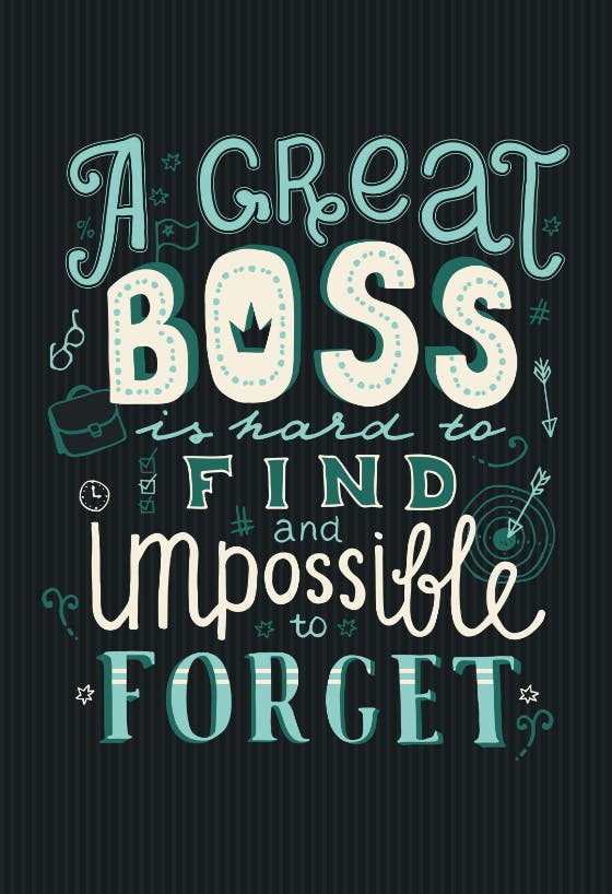 Boss Day Lettering - Boss Day Card | Greetings Island