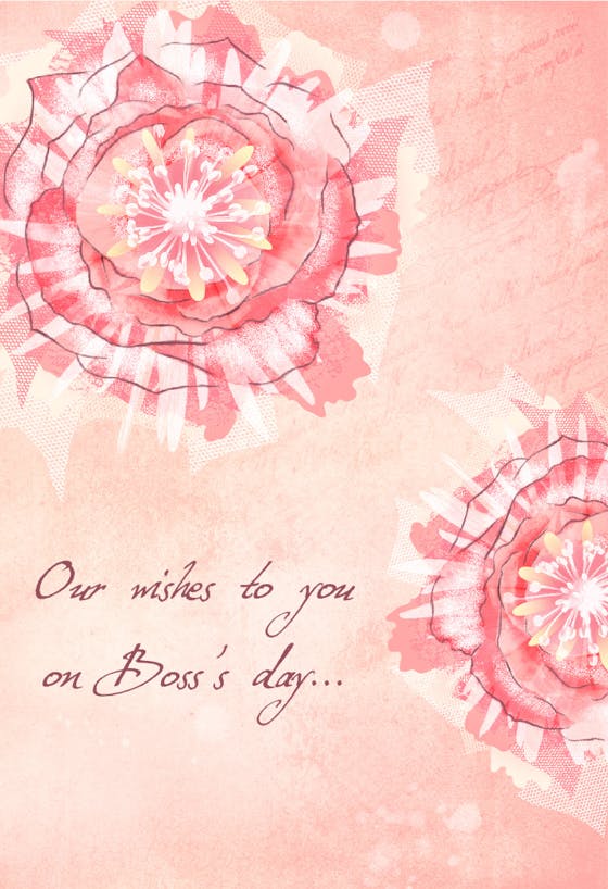 Boss day wishes - boss day card