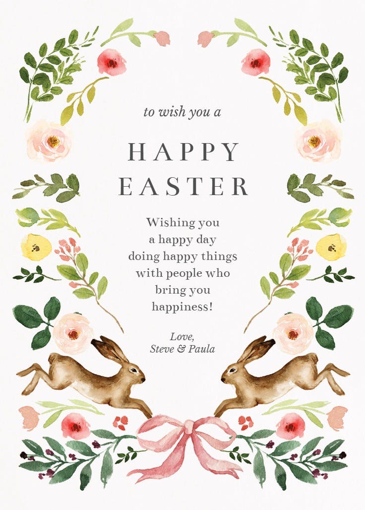 Bounding bunnies - easter card