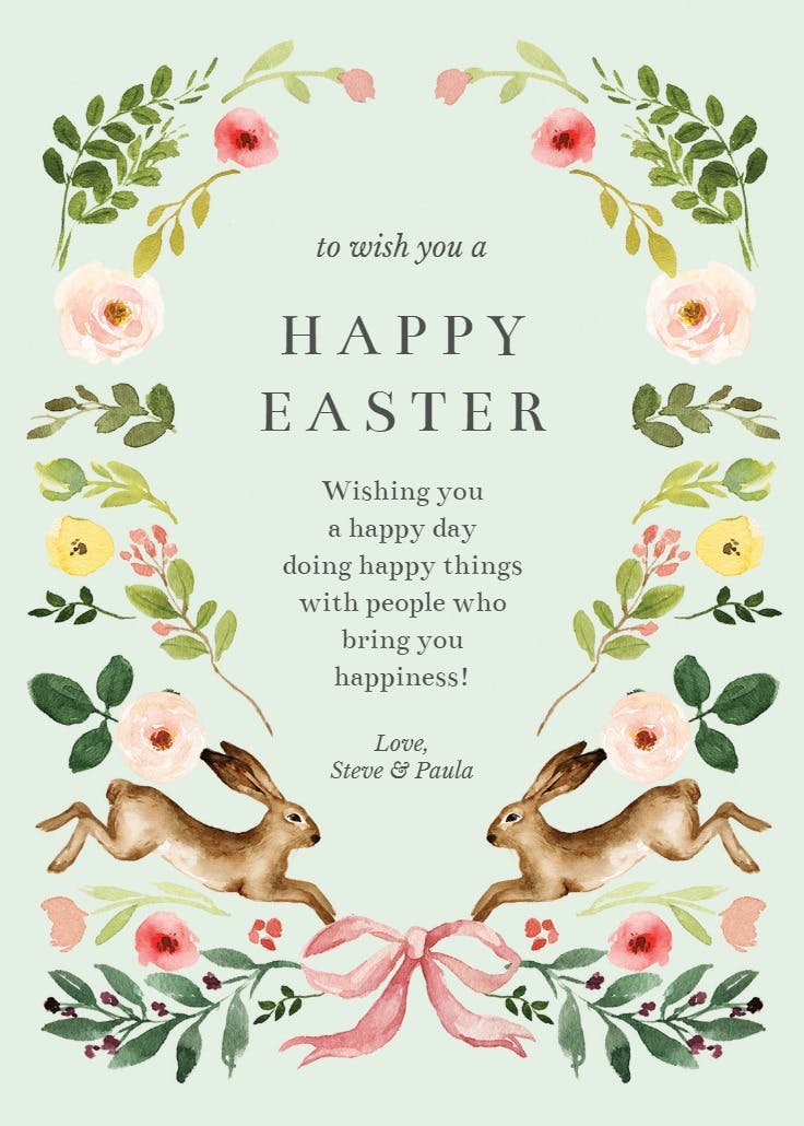 Bounding bunnies - easter card