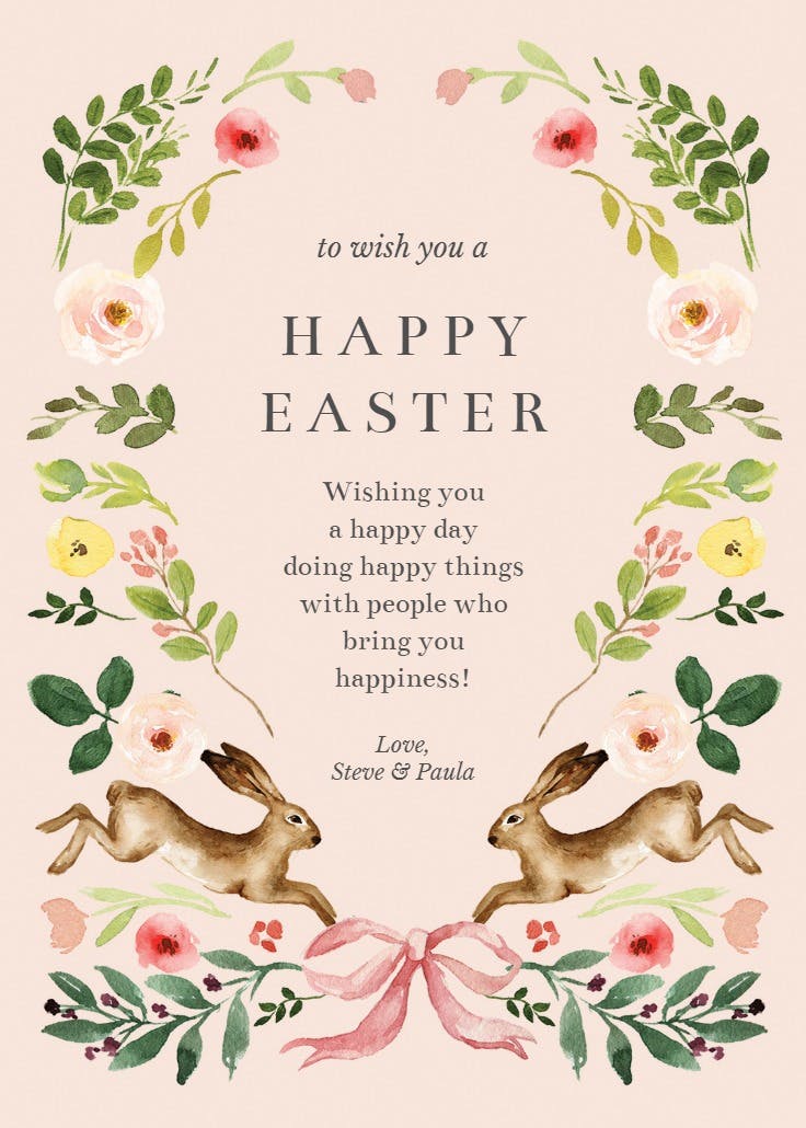 Bounding bunnies - easter card