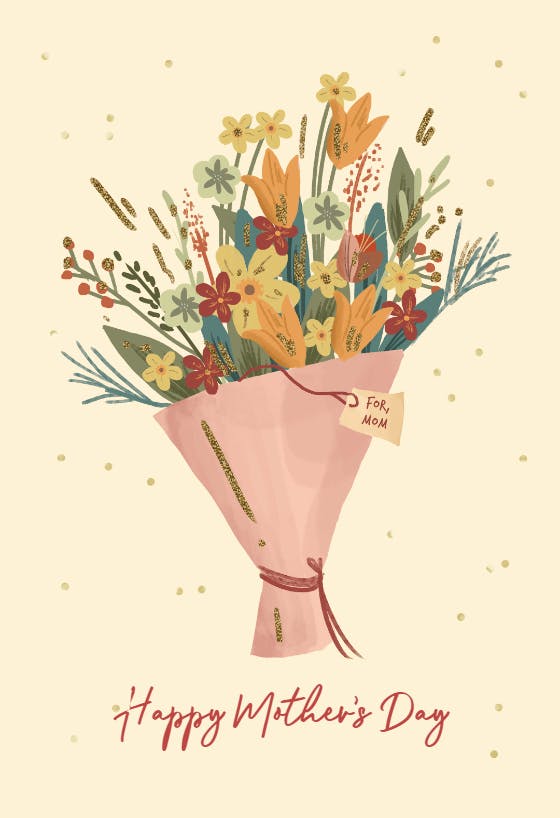 Bouquet for mom - holidays card